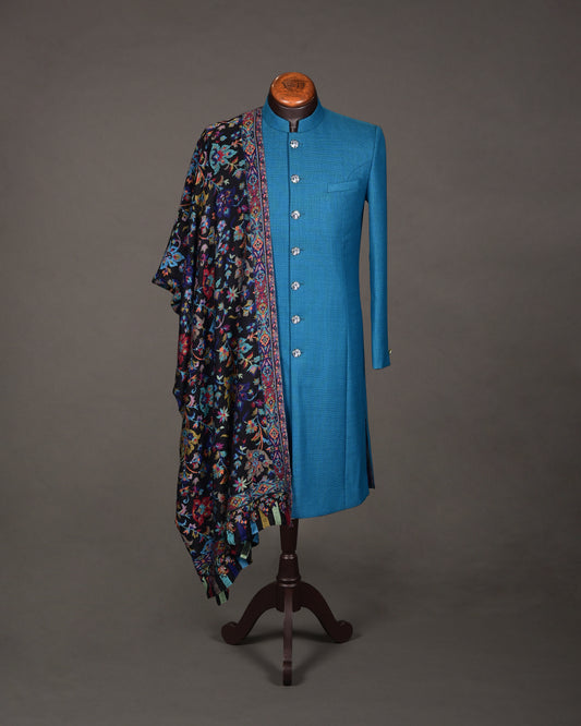 Aqua Blue Achkan