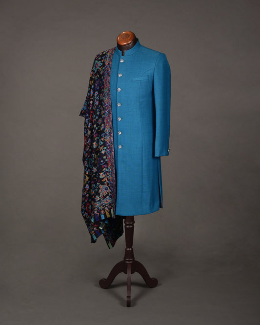 Aqua Blue Achkan